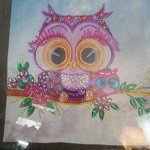 Premade  diamond artwork owl